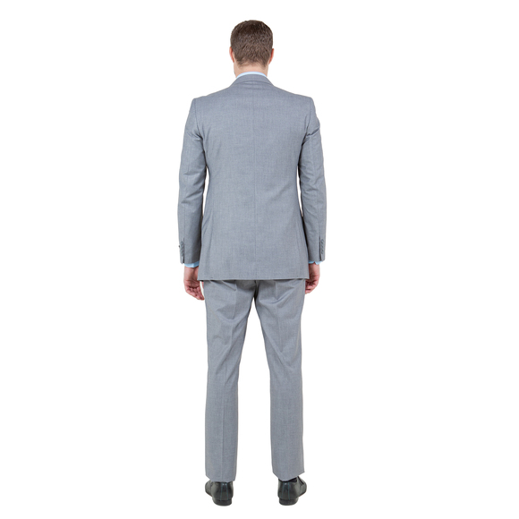 Modern Fit 3pc Wool Mens Suit Set by ZeGarie, Gray - Picture 4 of 6